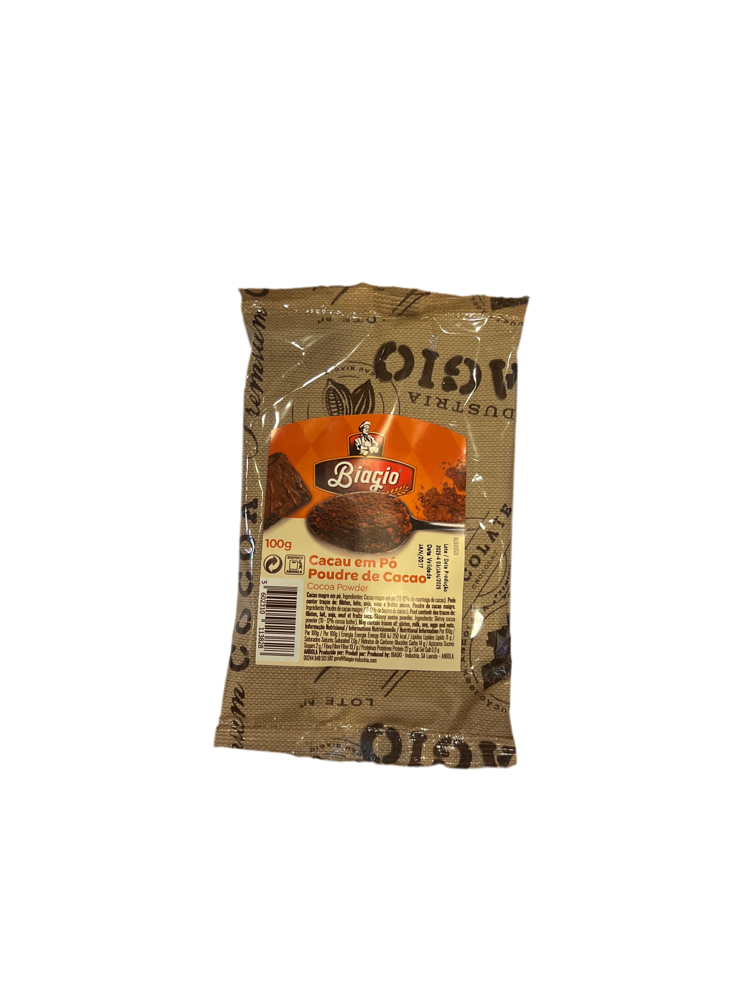 BIAGIO CACAU EM PÓ PACOTE 100GR CX14