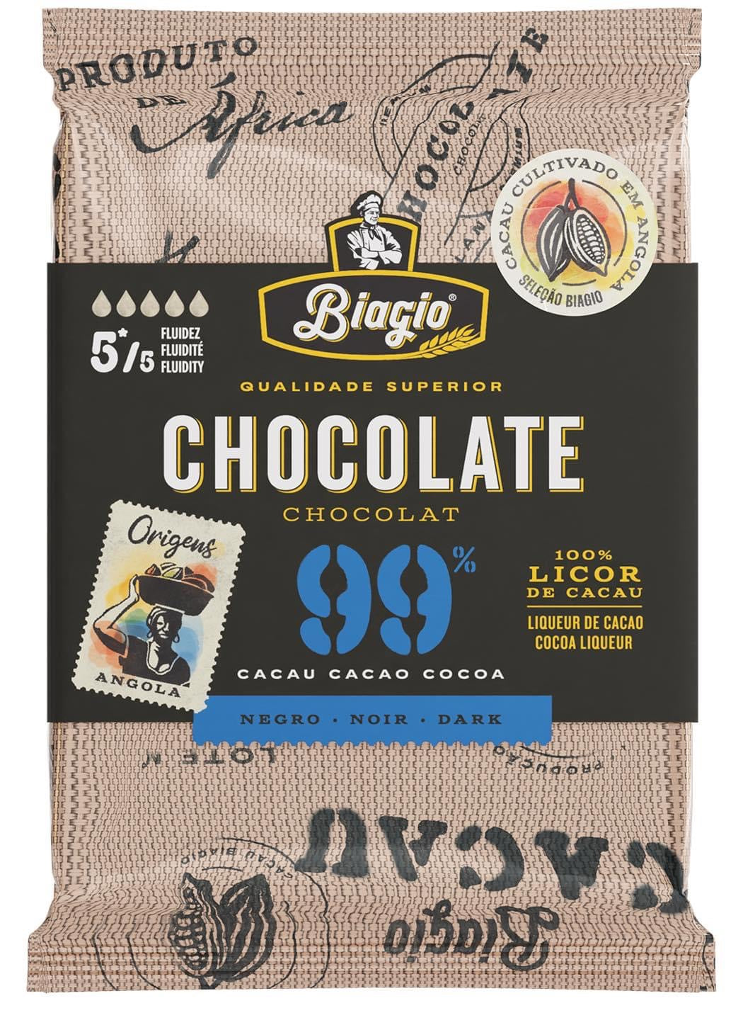 BIAGIO CHOCOLATE NEGRO 99% 200GR CX20