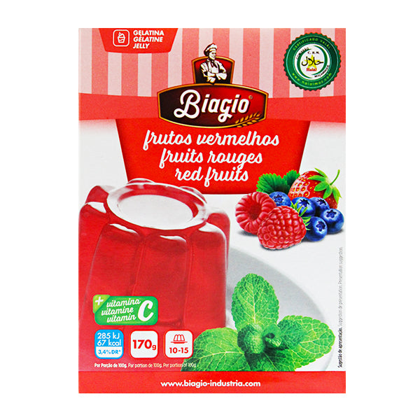 Biagio Gelatina Frutos Vermelhos 170gr CX24